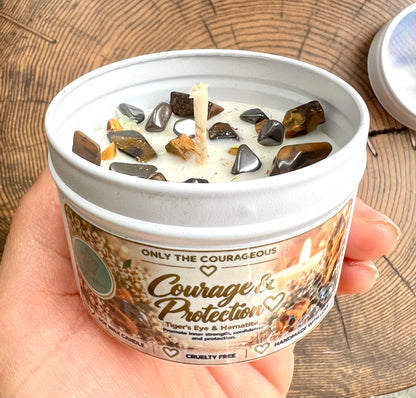 Crystal-Topped Soy Candle in Tin — Choose Your Scent - Crystal Boutique.co.uk