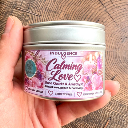 Crystal-Topped Soy Candle in Tin — Choose Your Scent - Crystal Boutique.co.uk