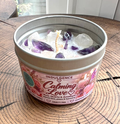Crystal-Topped Soy Candle in Tin — Choose Your Scent - Crystal Boutique.co.uk