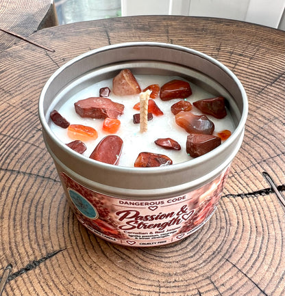 Crystal-Topped Soy Candle in Tin — Choose Your Scent - Crystal Boutique.co.uk