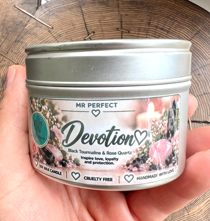 Crystal-Topped Soy Candle in Tin — Choose Your Scent - Crystal Boutique.co.uk