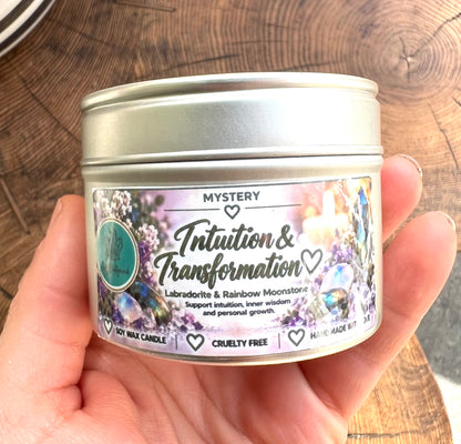 Crystal-Topped Soy Candle in Tin — Choose Your Scent - Crystal Boutique.co.uk