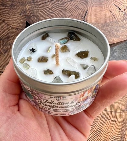 Crystal-Topped Soy Candle in Tin — Choose Your Scent - Crystal Boutique.co.uk