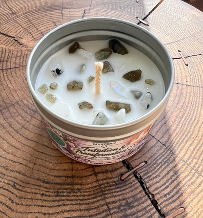 Crystal-Topped Soy Candle in Tin — Choose Your Scent - Crystal Boutique.co.uk
