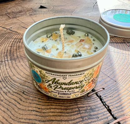 Crystal-Topped Soy Candle in Tin — Choose Your Scent - Crystal Boutique.co.uk