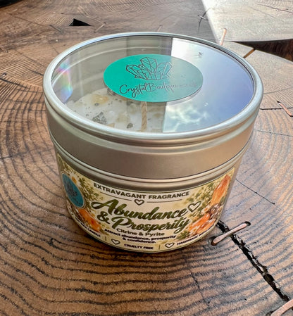 Crystal-Topped Soy Candle in Tin — Choose Your Scent - Crystal Boutique.co.uk
