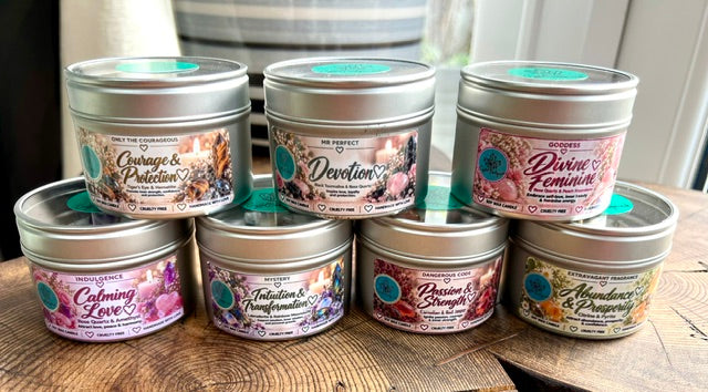 Crystal-Topped Soy Candle in Tin — Choose Your Scent - Crystal Boutique.co.uk