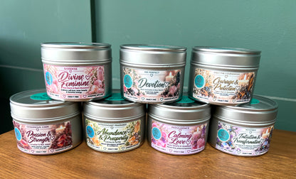 Crystal-Topped Soy Candle in Tin — Choose Your Scent - Crystal Boutique.co.uk