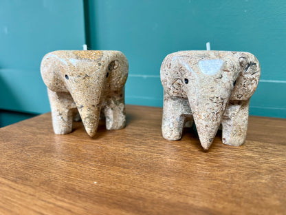 Himalayan Marble Elephant Tea light Holder - Fossilstone