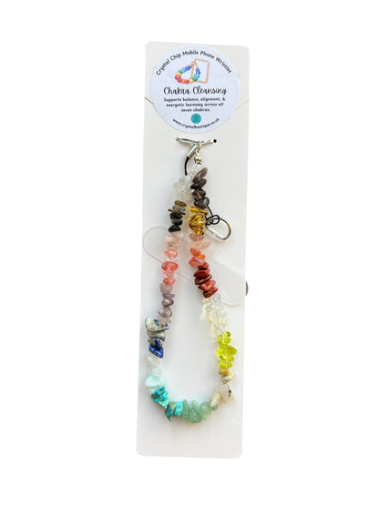 Chakra Cleansing Crystal Chip Mobile Phone Wristlet Strap