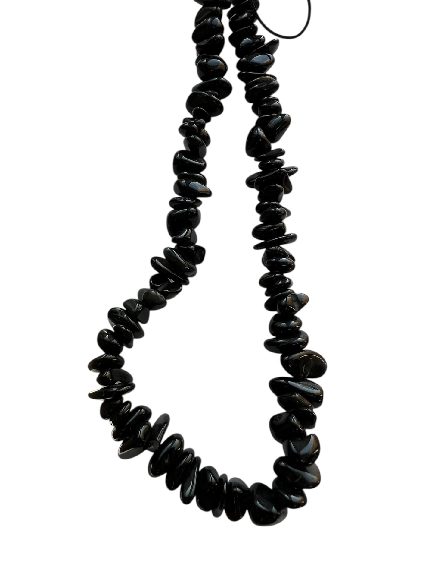 Black Obsidian Crystal Chip Mobile Phone Wristlet Strap