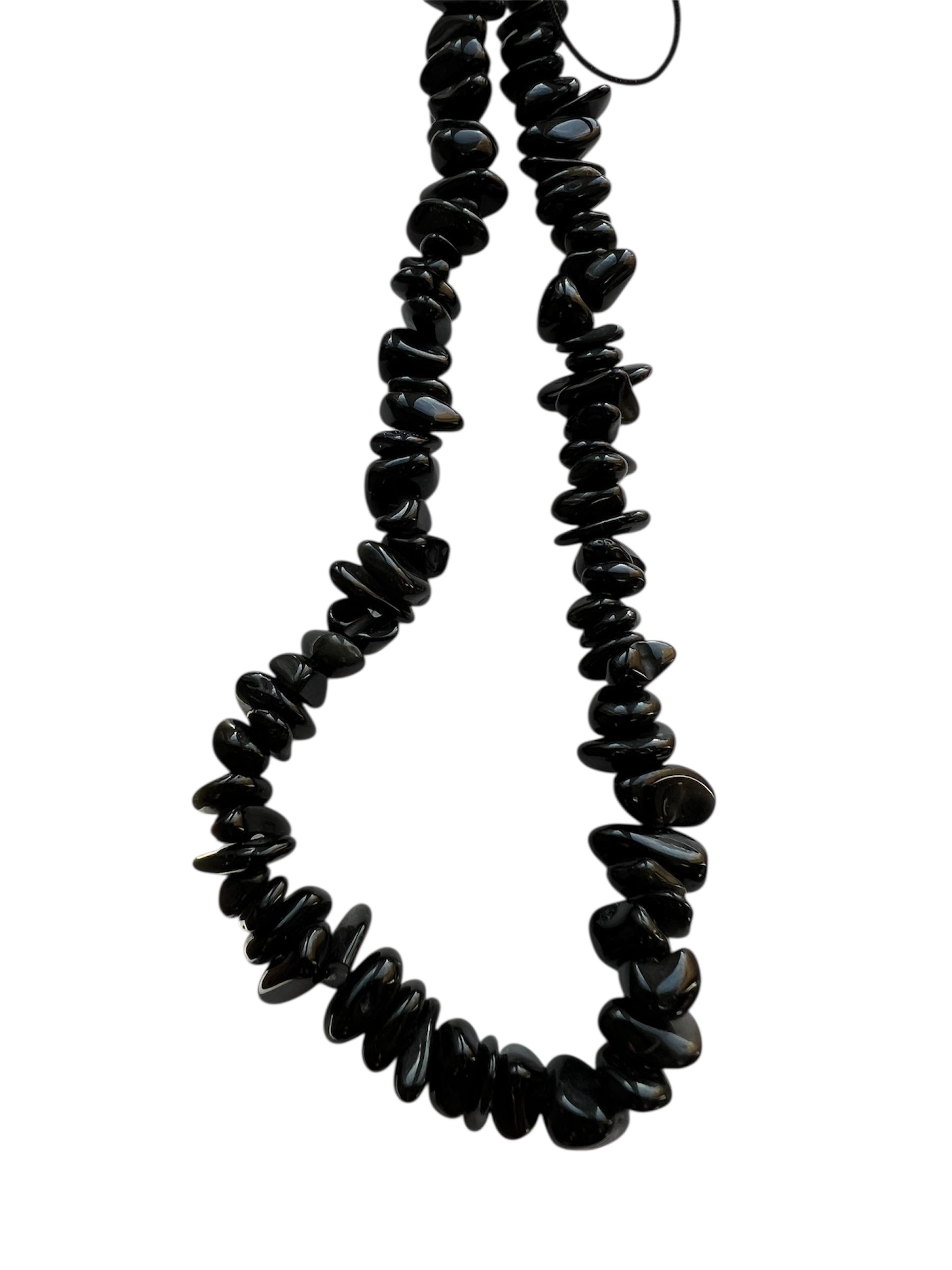 Black Obsidian Crystal Chip Mobile Phone Wristlet Strap