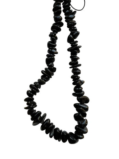 Black Obsidian Crystal Chip Mobile Phone Wristlet Strap