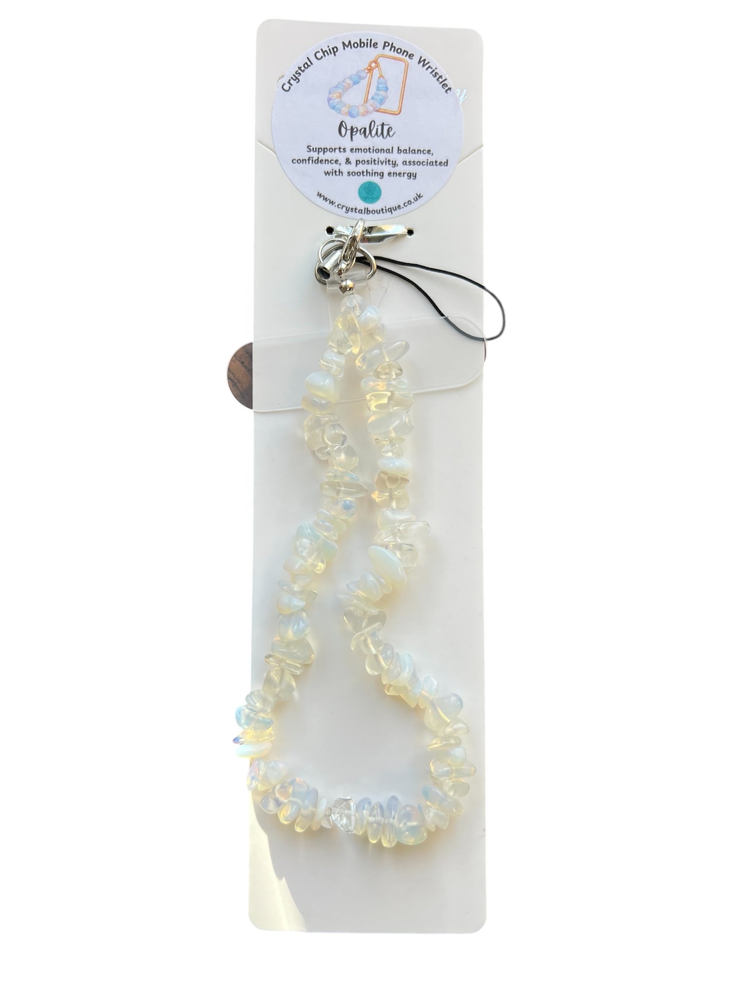 Opalite Crystal Chip Mobile Phone Wristlet Strap