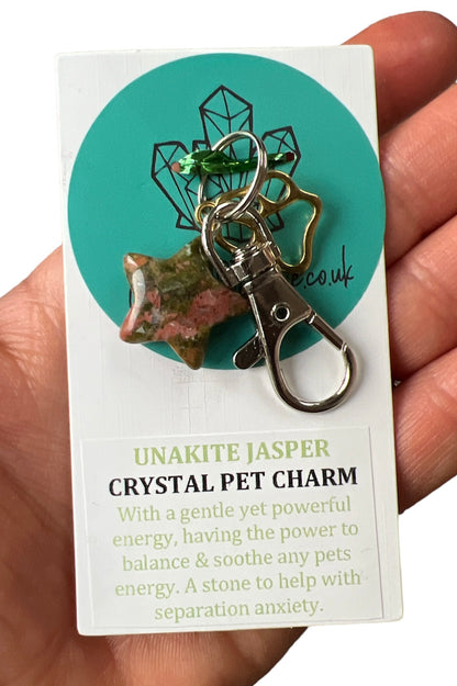 Crystal Gemstone Pet Collar Clip On Charm
