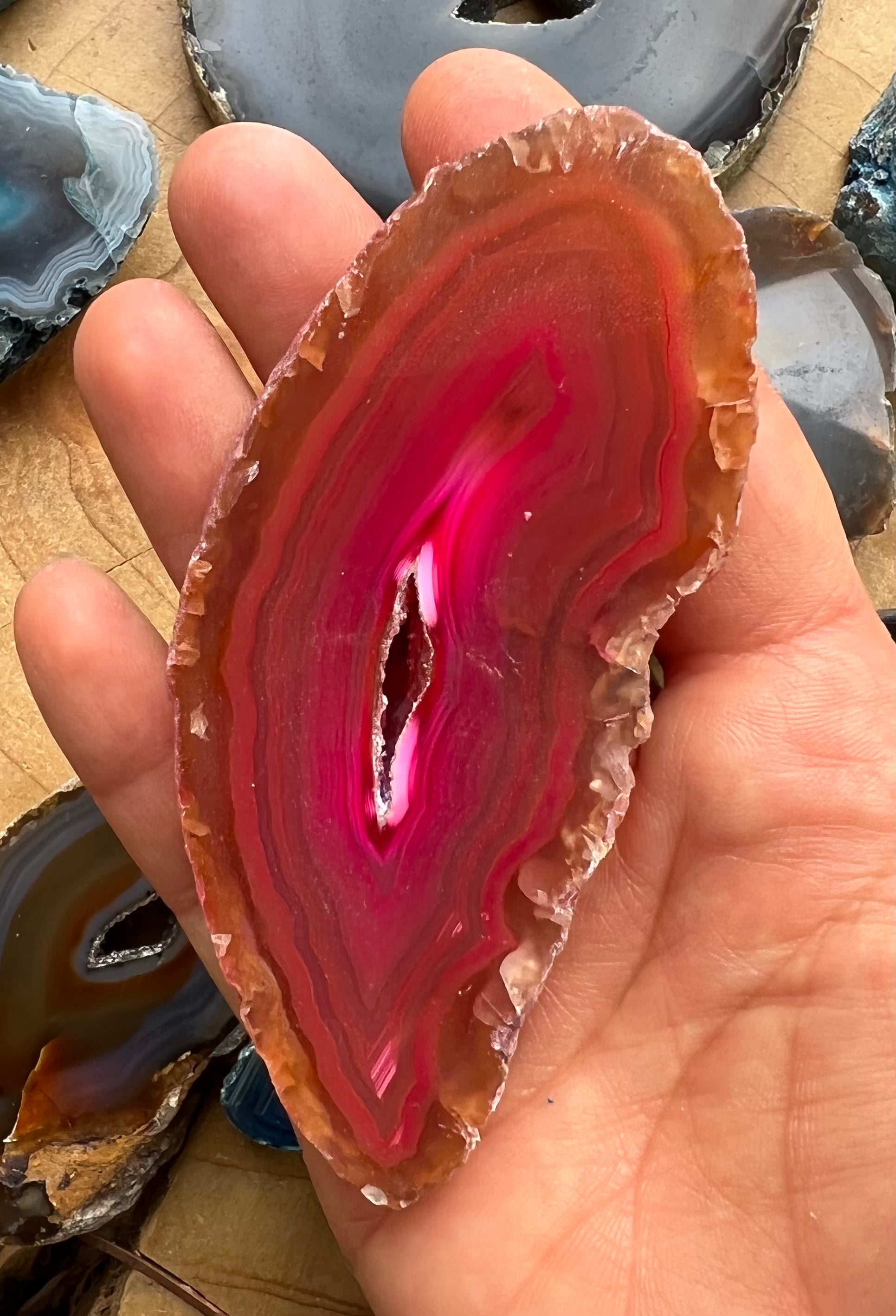 Red outlet agate geode