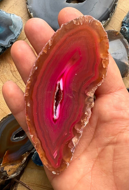 Dyed Agate Thick Slice Druzy Geode