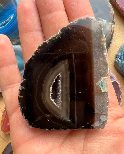Dyed Agate Thick Slice Druzy Geode