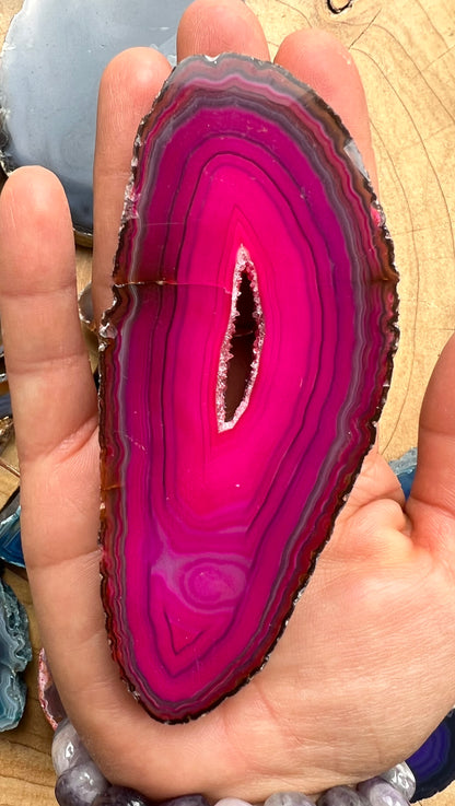 Dyed Agate Thick Slice Druzy Geode