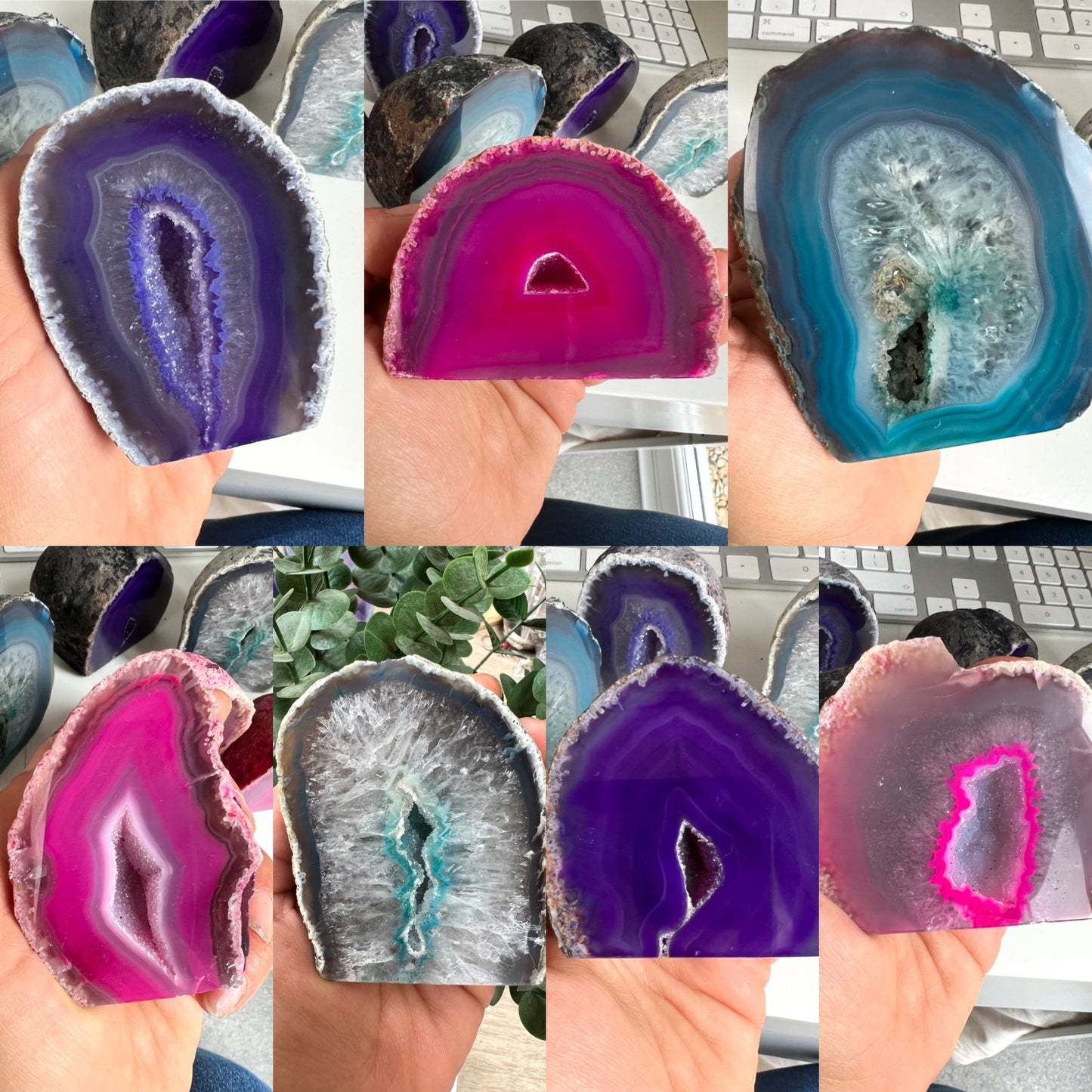 Dyed Agate Cut Base Geode