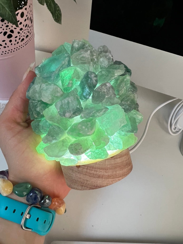 Crystal USB Desk Lamp Green Fluorite