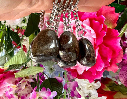 Crystal Gemstone Keyring Bronzite