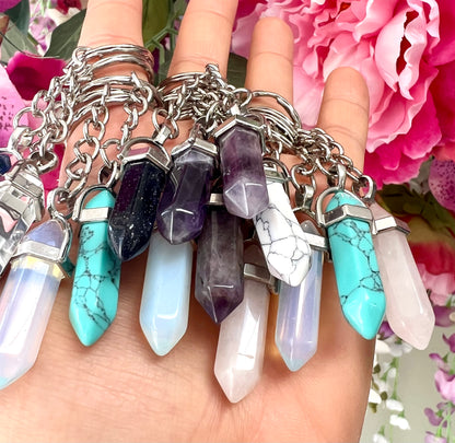 Crystal Gemstone Keyring Point 