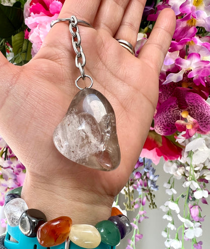 Crystal Gemstone Keyring Smoky Quartz