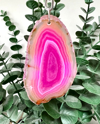 Crystal Gemstone Keyring Agate Slice