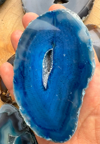 Dyed Agate Thick Slice Druzy Geode