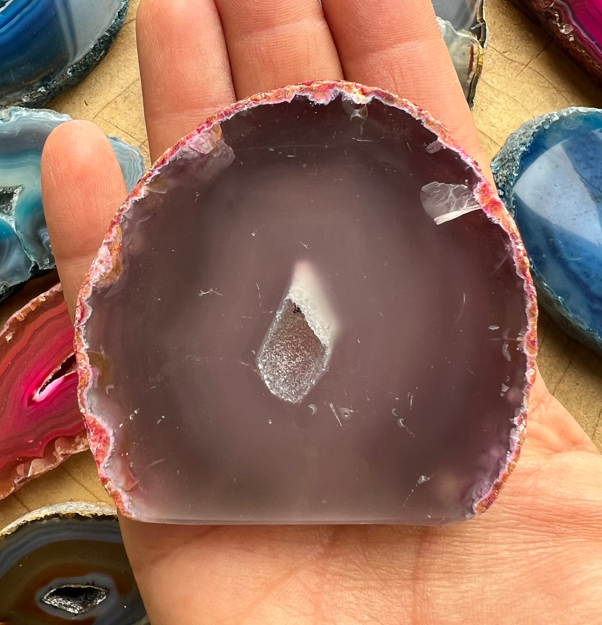 Dyed Agate Thick Slice Druzy Geode