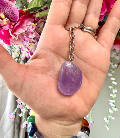 Crystal Gemstone Keyring Amethyst 