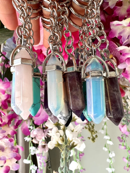 Crystal Gemstone Keyring Point 