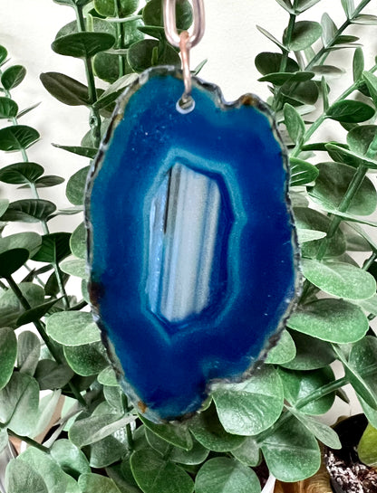 Crystal Gemstone Keyring Agate Slice