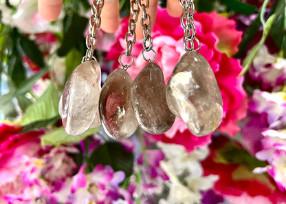 Crystal Gemstone Keyring Smoky Quartz 