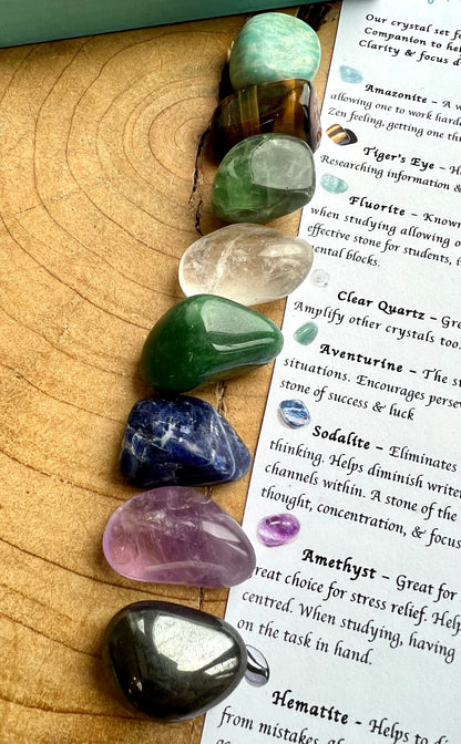 Crystals for Exams & Studying 8 Piece Tumblestone Set