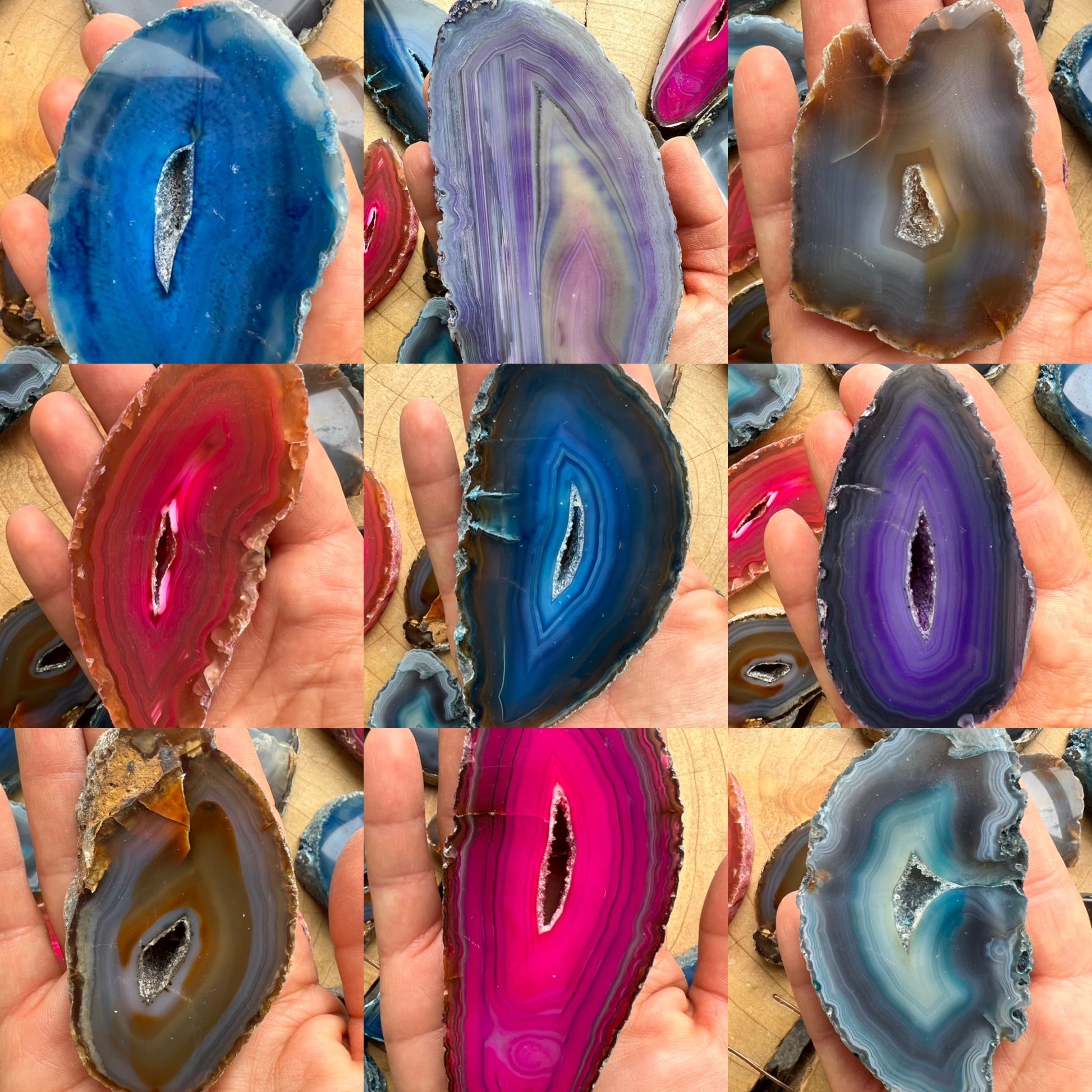 Dyed Agate Thick Slice Druzy Geode