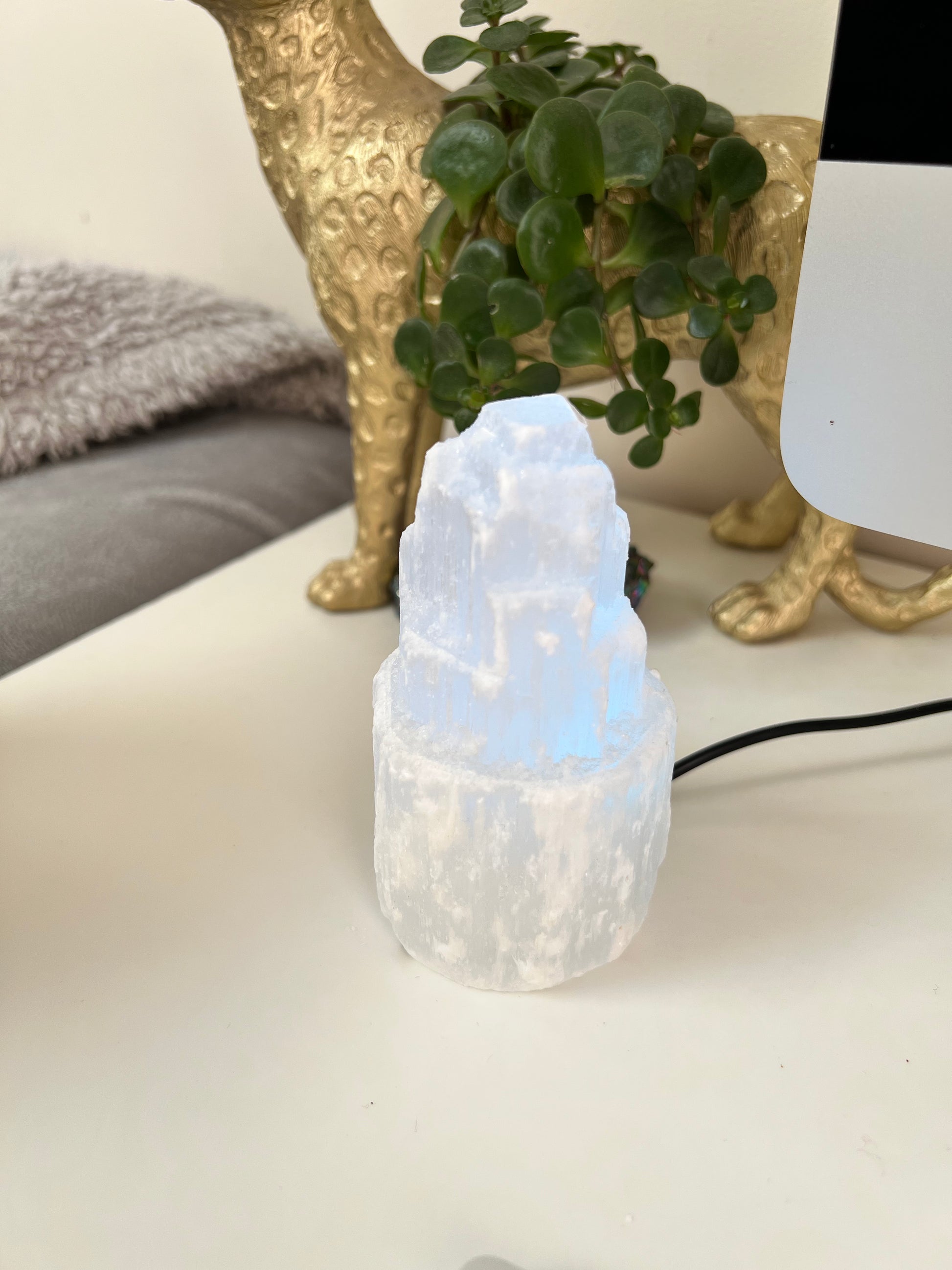 Natural selenite lamp deals