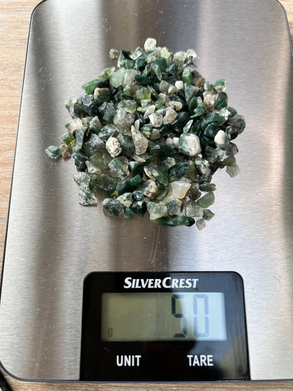 Moss Agate Natural Undrilled Crystal Craft Chips