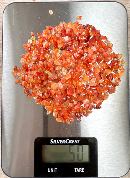 Carnelian Natural Undrilled Crystal Craft Chips
