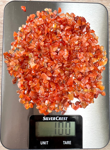 Carnelian Natural Undrilled Crystal Craft Chips