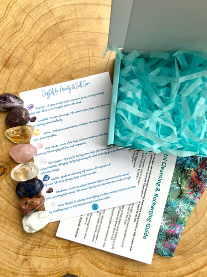 Crystals for Anxiety & Self Care 8 Piece Tumblestone Set