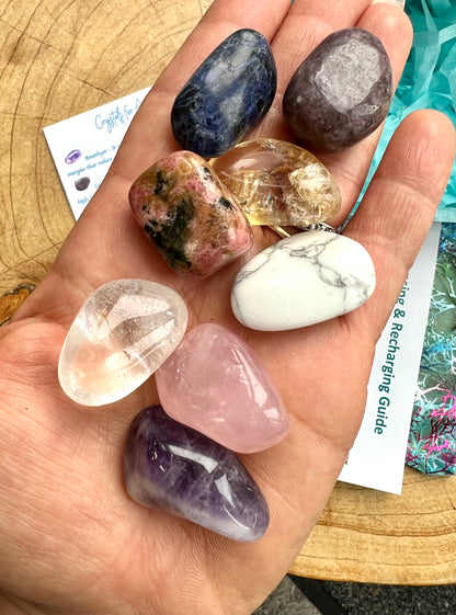 Crystals for Anxiety & Self Care 8 Piece Tumblestone Set