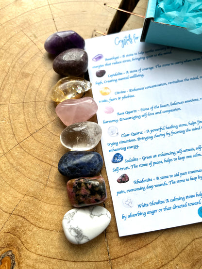 Crystals for Anxiety & Self Care 8 Piece Tumblestone Set