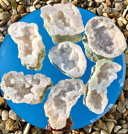Angel Aura Rainbow Quartz Geode Cluster - CrystalBoutique.co.uk 