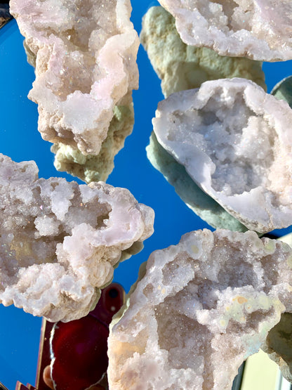 Angel Aura Rainbow Quartz Geode Cluster - CrystalBoutique.co.uk 