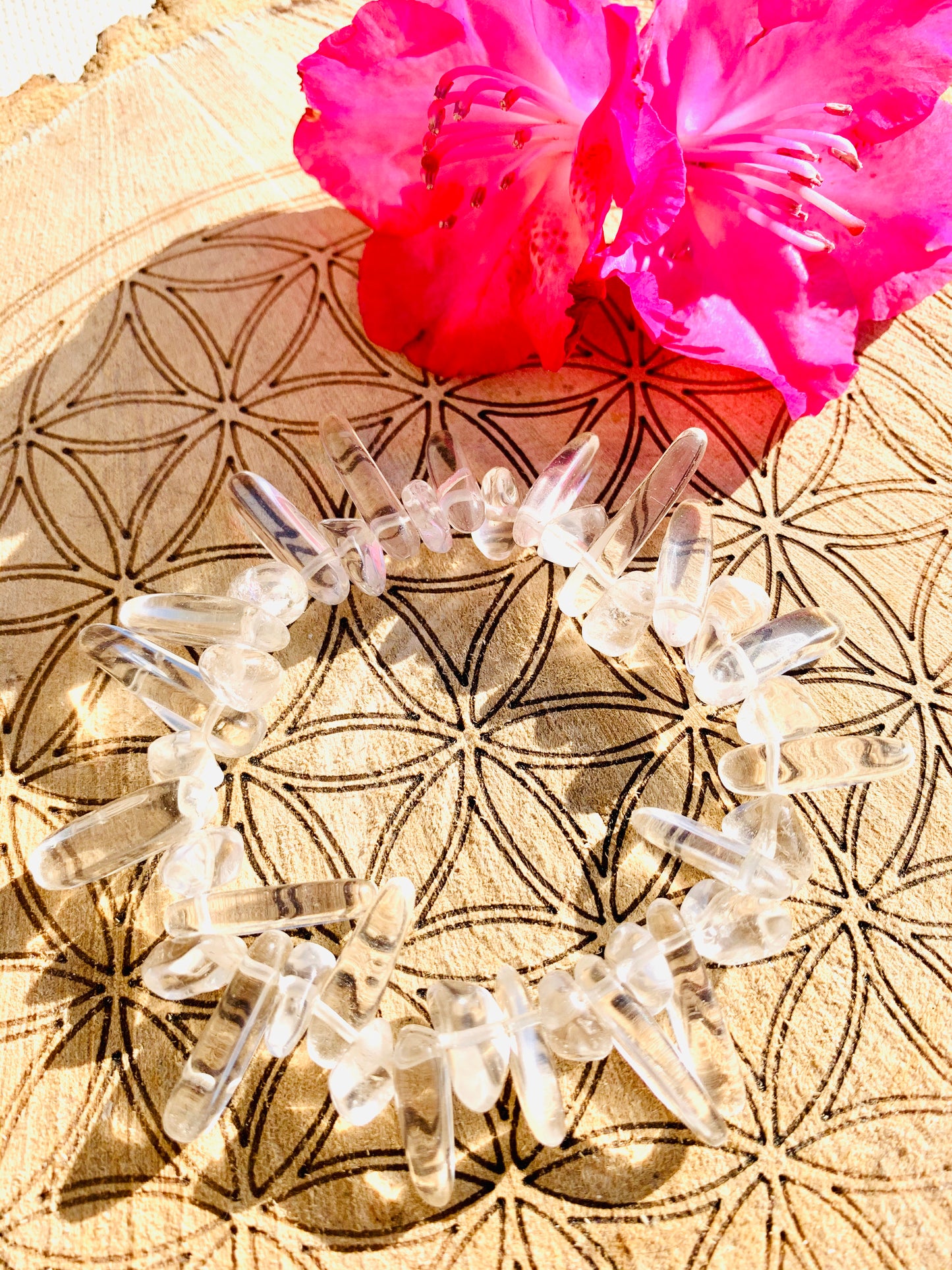 Clear Quartz Irregular Crystal Beaded Stretch Bracelet - Crystal Boutique.co.uk 