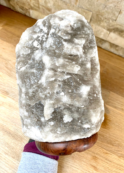 Grey Himalayan Salt Lamp 3-5kg - CrystalBoutique.co.uk