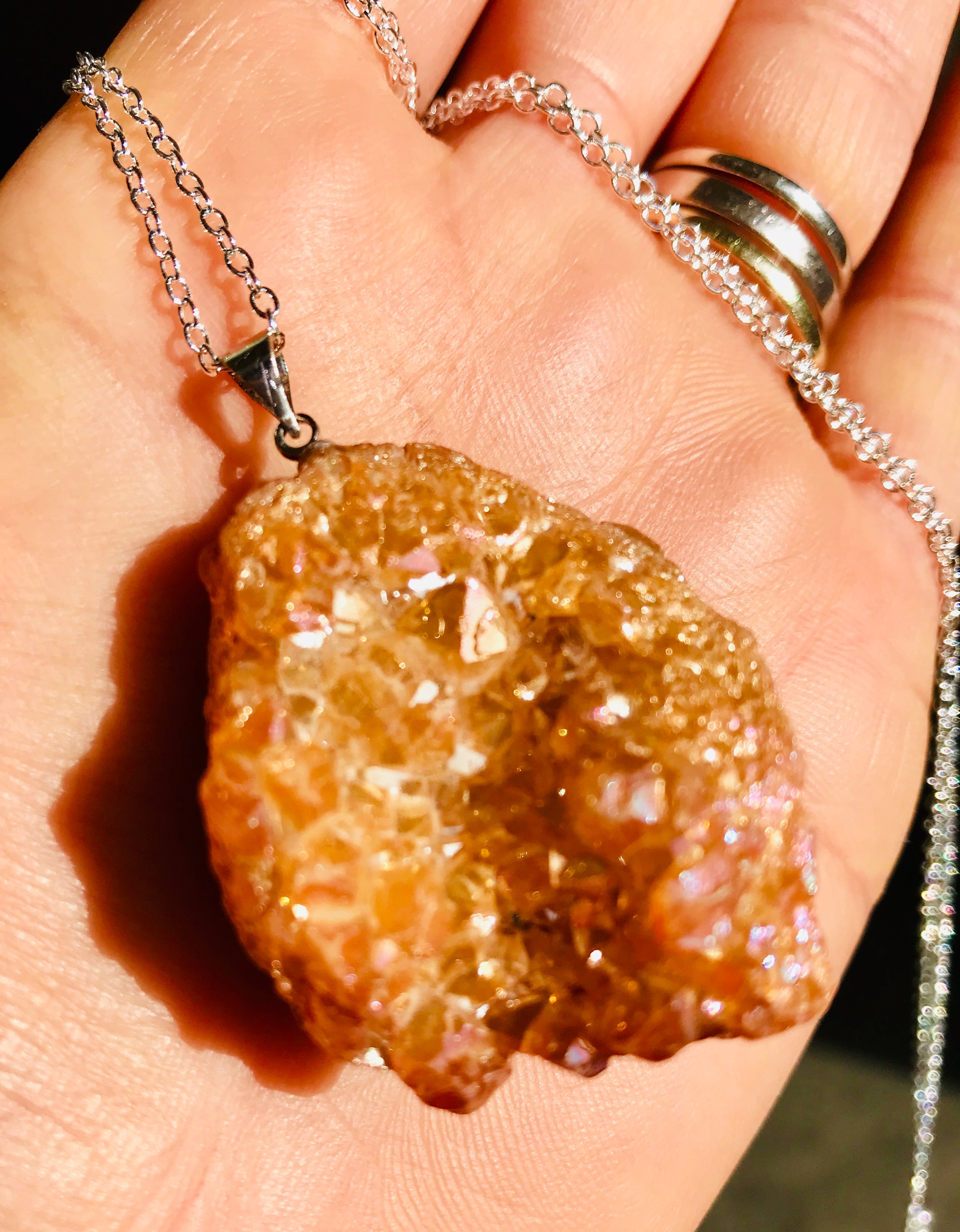 Druzy deals quartz pendant