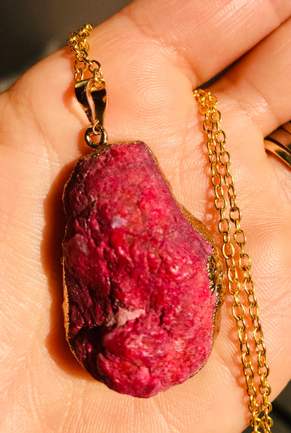 Druzy Crystal Healing Pendant Necklace 